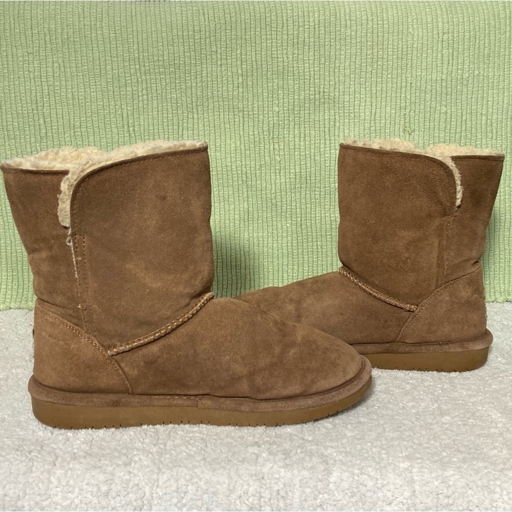 Bearpaw Abigail Suede/Sheepskin/Wool Lining Brown Youth Boots Size US 4 - Picture 6 of 10